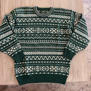 Vintage Janzen Men's Sweater in Forest Green made in USA